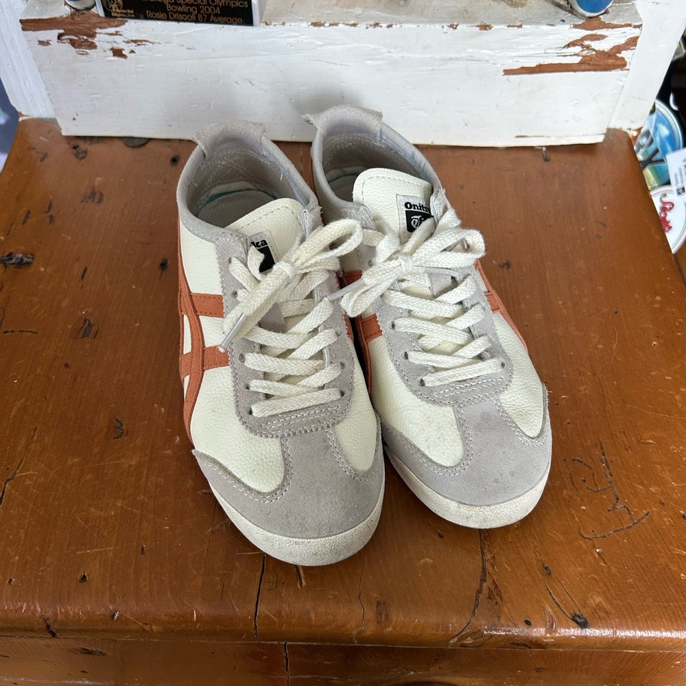 Onitsuka Tiger by Asics Cream and Orange Sneakers FINAL PRICE DROP!